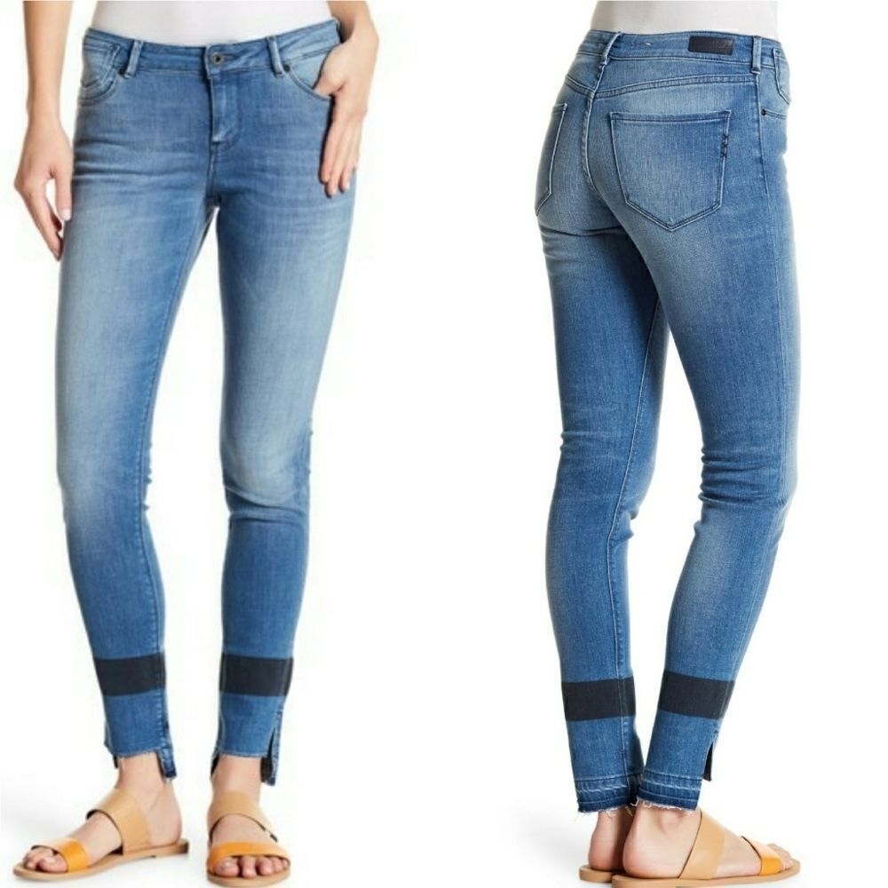 Scotch & Soda La Parisienne Black Bar Printed Mid Rise Skinny Jeans